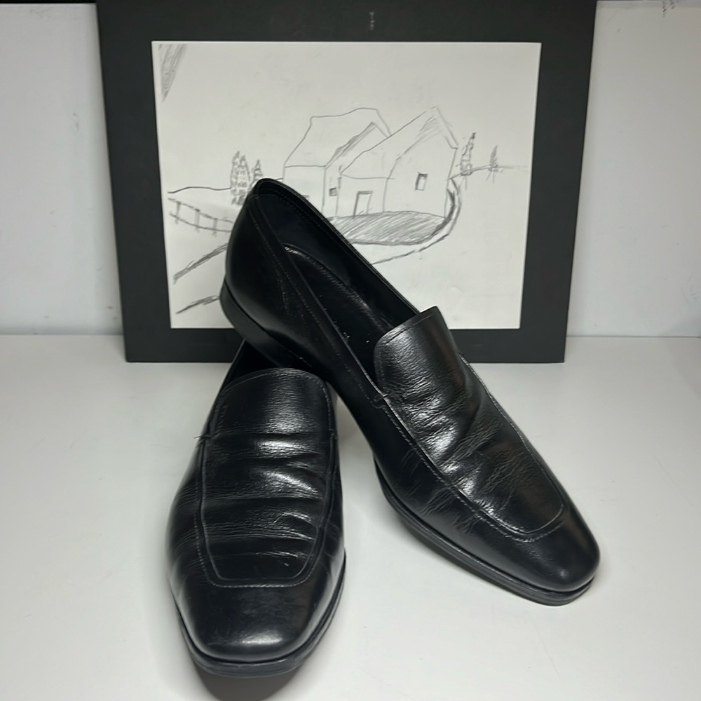 Prada  2DB078 Capra Movie Dress Loafers Black Men’s Size US 9